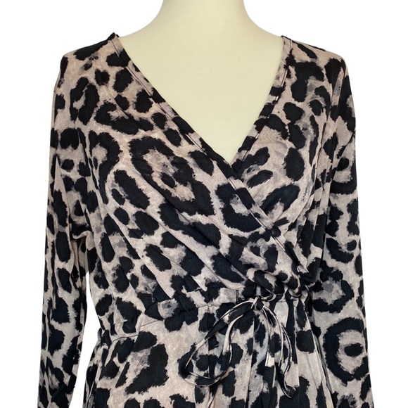 Summer Chiffon Leopard Mini Dress with Bell Sleeve - Picture 8 of 13